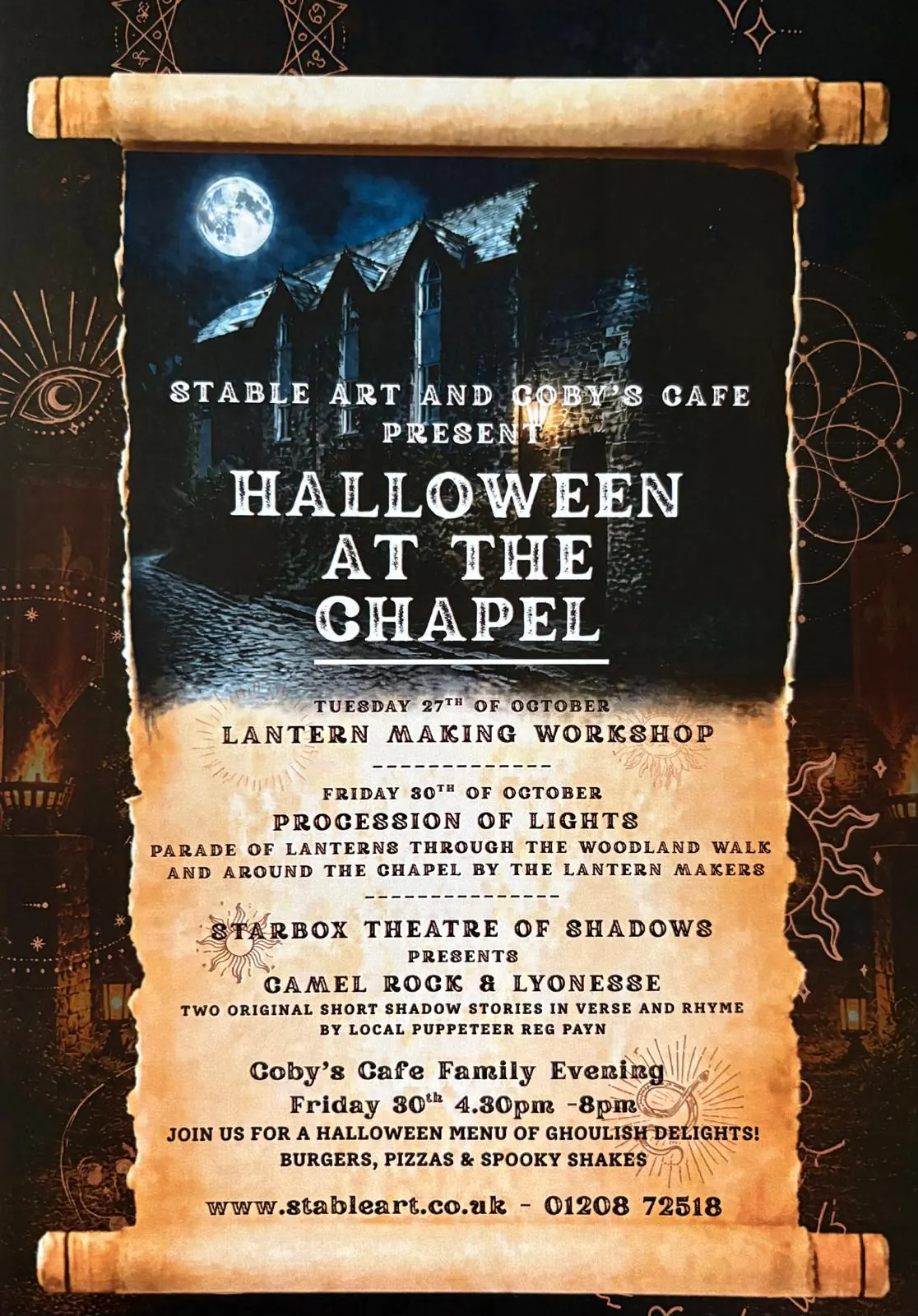 Halloween at the Chapel event poster